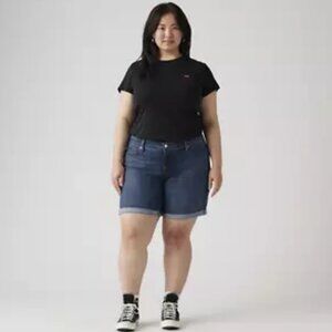 Levis Classic Bermuda Shorts Denim Cuffed Sz 22W